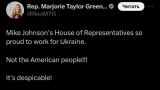 Палата представителей Джонсона работает на Украину, это подло — Марджори Тейлор Грин