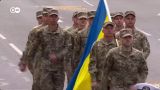 The Ukrainian military marched through horse manure at a parade in London