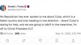 Трамп утверждает, что получил запрос о помощи из Кубы