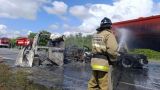 Около Сызрани из-за столкновения двух бензовозов на трассе М-5 возник пожар