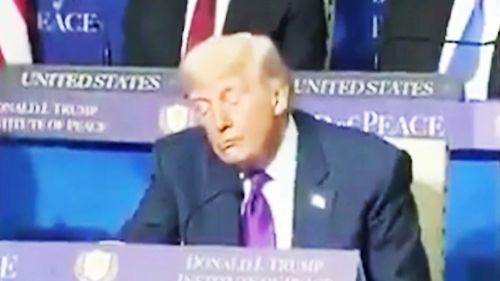 Trump fell asleep at a meeting of his "Peace Council"