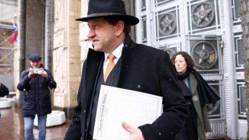 The Russian Foreign Ministry told the German Ambassador in Moscow resolute protest because of Ahmed Zakayev*