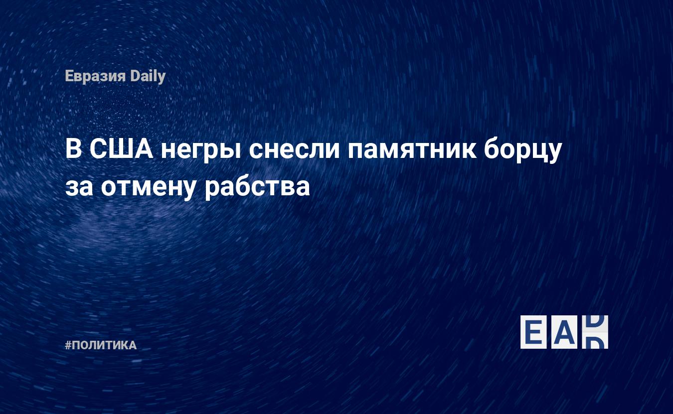 В США негры снесли памятник борцу за отмену рабства — EADaily, 6 июля 2020  — Новости политики, Новости России